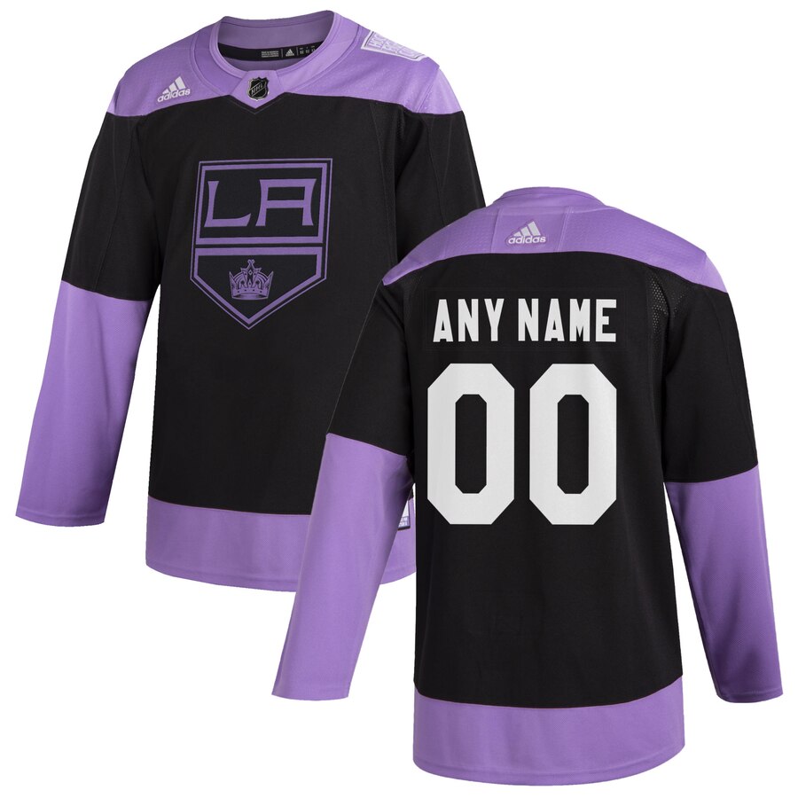 Men Los Angeles Kings adidas Black Hockey Fights Cancer Custom Practice NHL Jersey